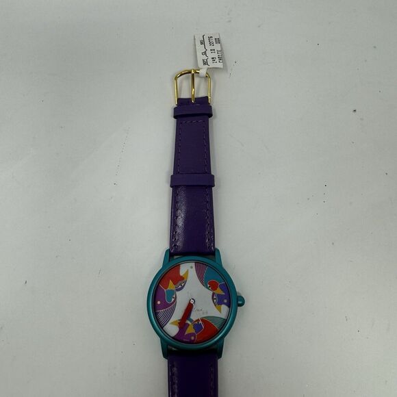New Vintage Laurel Burch Watch Birds of Santorini Leather - Needs Battery - Picture 3 of 4